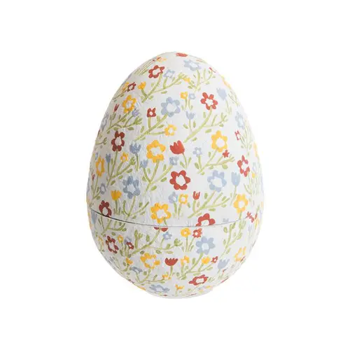 Une solution pour le jardin:Boîte œuf à garnir en coton mâché à motif floral multicolore - Ø 14,5 x H 19 cm