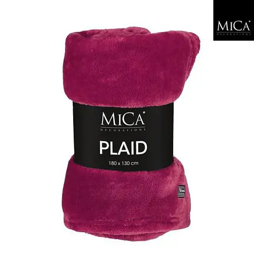 Bien pratique à l’extérieur：Plaid rouge bordeaux en polyester Mica Famke - 180 x 130 cm