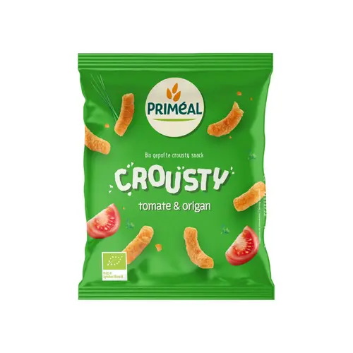 Pratique dehors:Crousty bio tomate et origan Priméal - 75 g