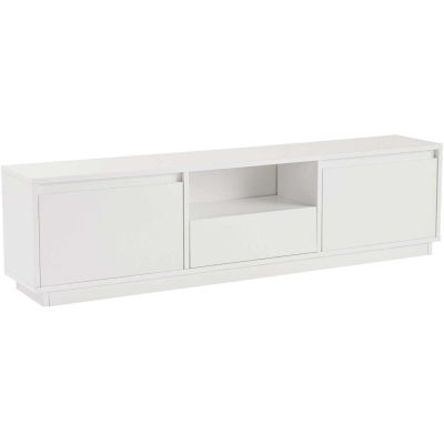 Meuble TV en aggloméré 168x43,5x12,5 cm Vanguard (Blanc)