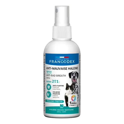 Fonctionnel au jardin:Spray anti mauvaise haleine pour chats et chiens 100 ml