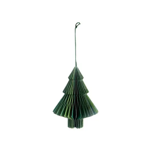 Pour un jardin bien équipé:Décoration à suspendre sapin en papier vert - 10 cm