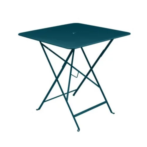 Tendance au jardin:Table pliante Bistro FERMOB bleu acapulco L71xl71xh74