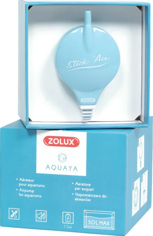 Univers extérieur：Pompe à air pour aquarium coloris bleu Zolux Stickair Ekaï
