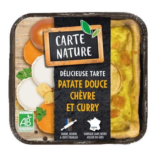 Confort dehors:Tarte patate douce chèvre curry Carte Nature - 190g