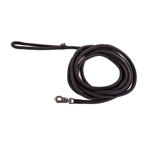Une solution pour le jardin:Longe ronde pour chien coloris noir 1,3 cm x 5 m