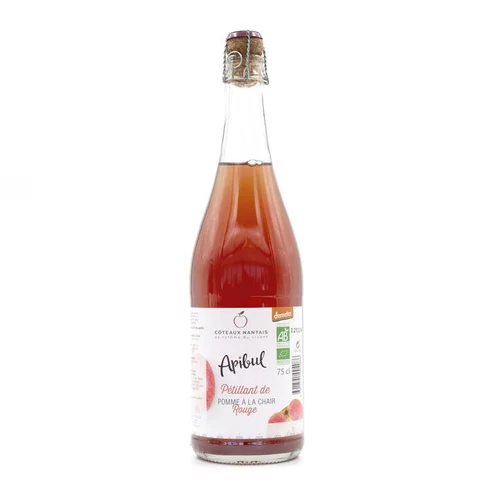 Accessoire jardin：Jus de Pommes Chair Rouge Bio Petillant bouteille de 75 cl
