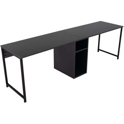 Bureau 2 places en aggloméré Twin (Anthracite, Noir)