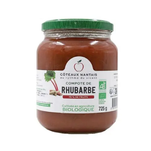 Utile extérieur：Compote rhubarbe bio Coteaux Nantais - 725 g