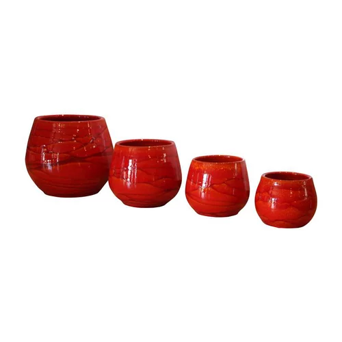 Pour plus de confort au jardin:Pot Cancale soleil couchant en terre cuite émaillée H 21 x Ø 21 cm
