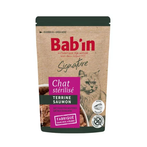 Une sélection pour l’extérieur：Pâtée pour chat au saumon terrine Bab'in Signature - 80 g