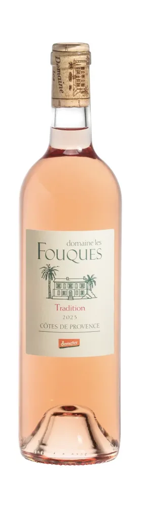 Extérieur solution：Vin rosé bio Côtes de Provence AOP Tradition Domaine les Fouques - 75 cl