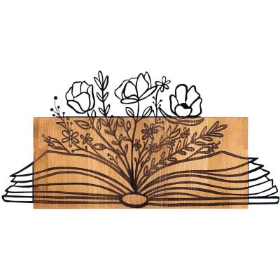 Décoration murale en bois et métal Florale (Flower Book)