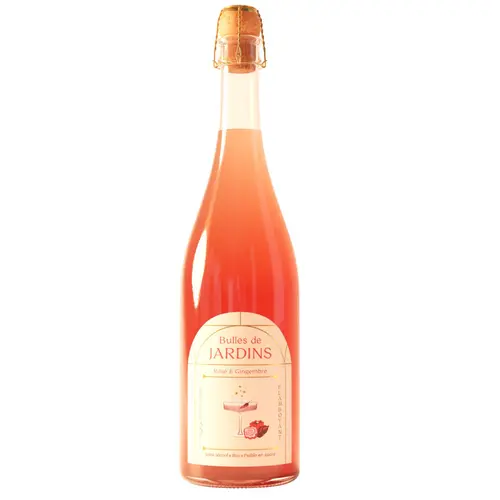 Essentiel pour le jardin:Boisson pétillante sans alcool bio à la rose et au gingembre Bulles de Jardins - 75 cl