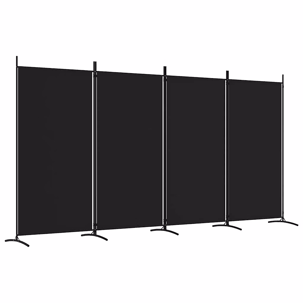 Cloison de séparation 4 panneaux Noir 346 × 180 cm Tissu vidaXL