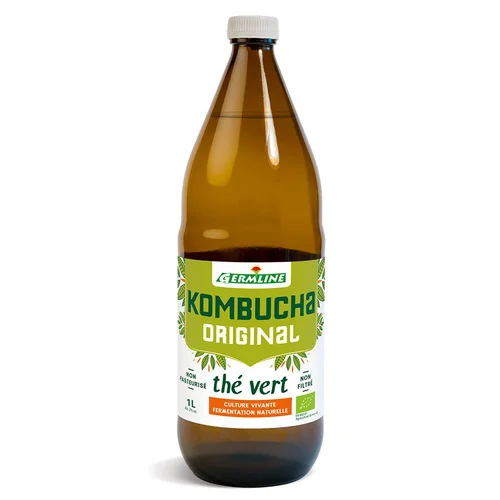 Facile dehors:Kombucha original thé vert en bouteille de verre Germline - 1 litre