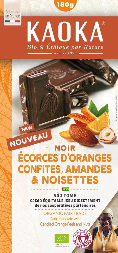 Pour personnaliser votre jardin：Chocolat noir 66% fruit sec bio Kaoka - 180 g