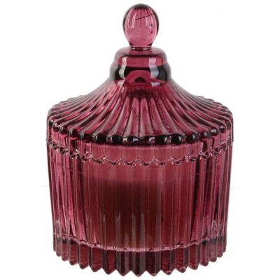 Bougie parfumée écrin en verre Bohème 6.5 x 9 cm (Prune)