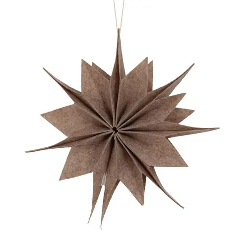 Malin extérieur:Décoration à suspendre forme étoile en feutrine crème - Ø 40 cm