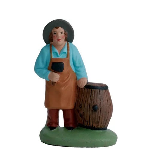 Pour plus de confort au jardin：Santon pour crèche tonnelier bleu - 7 cm
