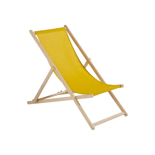 Tout pour le jardin:Fauteuil chilienne agrafée coloris jaune en coton - 132 x 55 x 35 cm