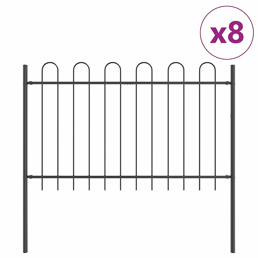 Clôture de jardin BOXTEL 8 pc 13 – 6 × 0,8 m Gris vidaXL
