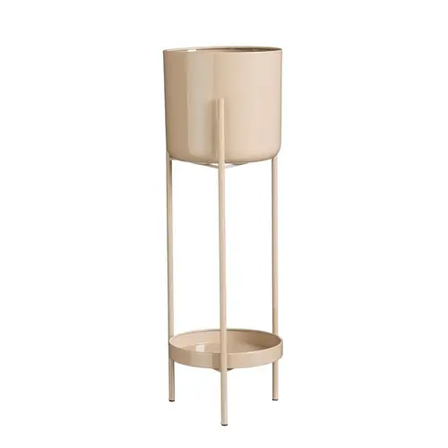 Pour vivre le jardin autrement:Pot sur pied en métal rose clair Colyn - Ø 19 x H 60 cm