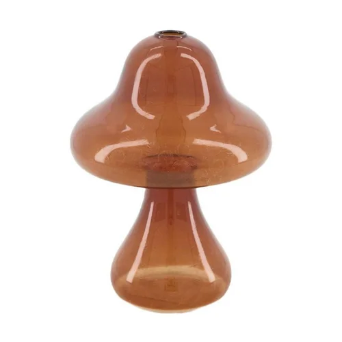 Jardin plaisir：Vase champignon coloris marron en verre - Ø 12 cm