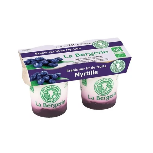 Une solution adaptée à l’extérieur:Yaourt brebis sur lit de myrtille bio La Bergerie - 2 x 125 g