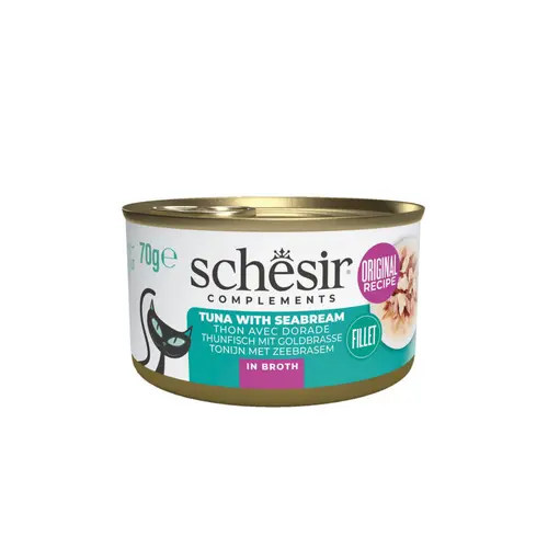 Jardin choix:Alimentation humide bouillon pour chat thon dorade Schesir - 70 g