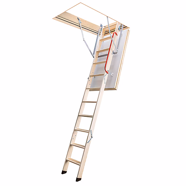 Echelle escamotable bois | Trémie de 60 × 120cm – Hauteur de 2.32 à 2.80m – LWZ60120 – 2