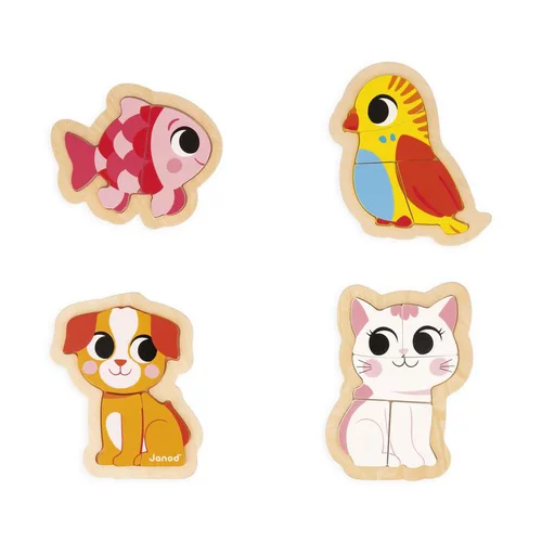 Pour tous les jours:Puzzles Evolutifs Janod Animaux de compagnie - 4 unités