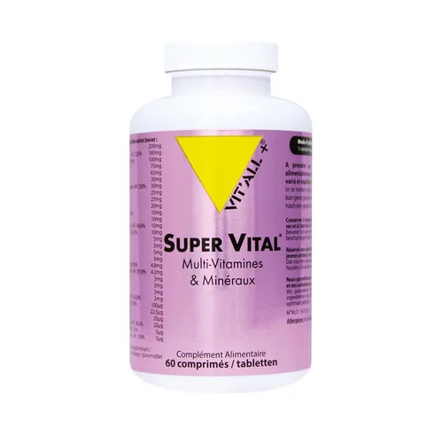 Jardin à embellir：Super vital vit’all + en format de 60 comprimés