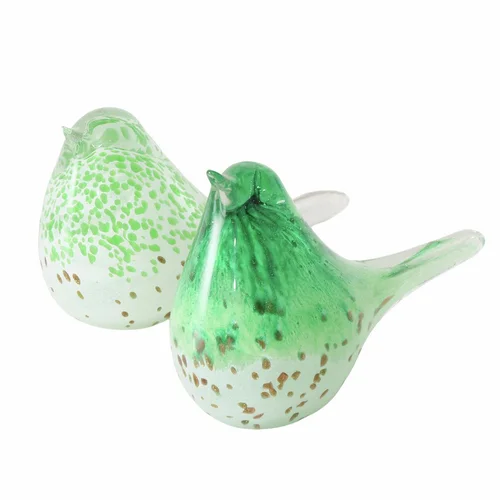 Pour votre espace vert:Figurine oiseau en verre teinté vert Kiko - 16 x 7 x H 10 cm