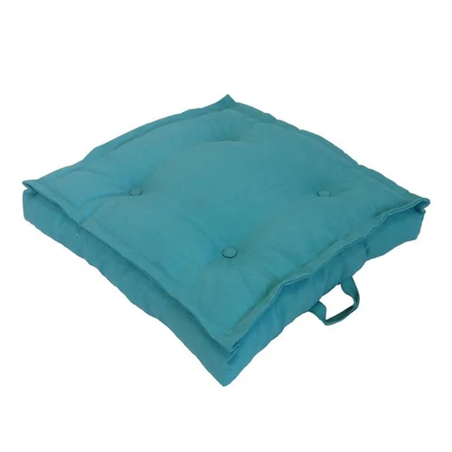 Sélection extérieure:Tatami coussin de sol en polyester/coton bleu Emeraude - 66 x 66 x 15 cm