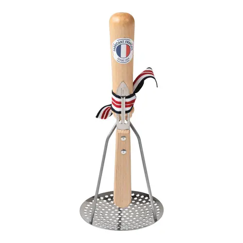 Conçu pour vos extérieurs:Ensemble presse-purée et éplucheur en bois de hêtre naturel - 24 cm