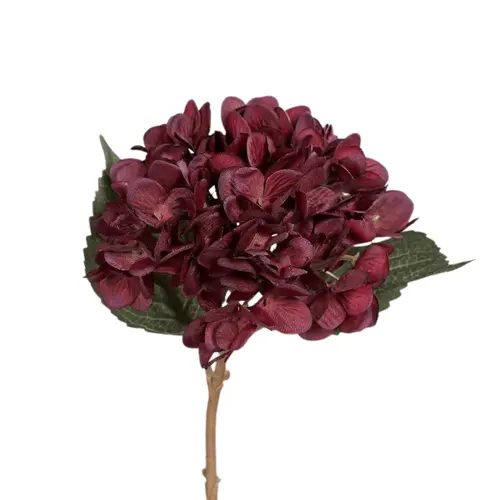 Pour un extérieur bien équipé:Tige d’hortensia artificielle bordeaux - 45 cm