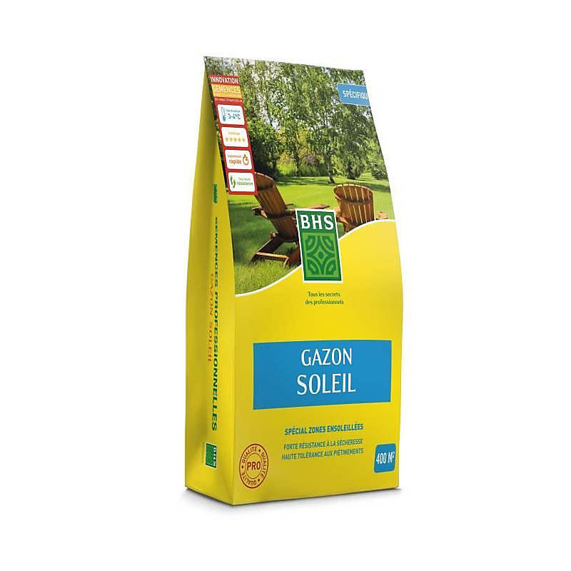 BHS – Gazon Soleil, 10 kg, Resiste climat mediterraneen et secheresse
