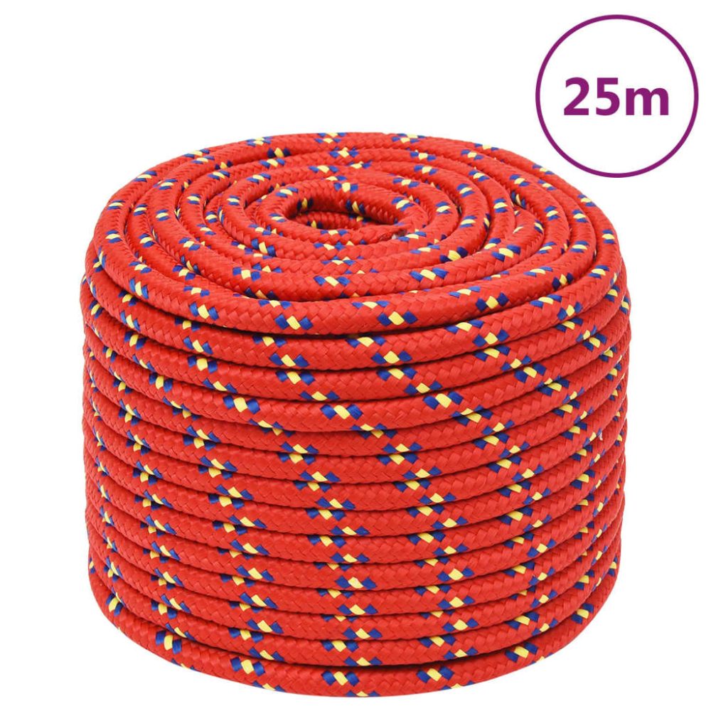 vidaXL Corde de bateau Rouge 14 mm 25 m Polypropylène