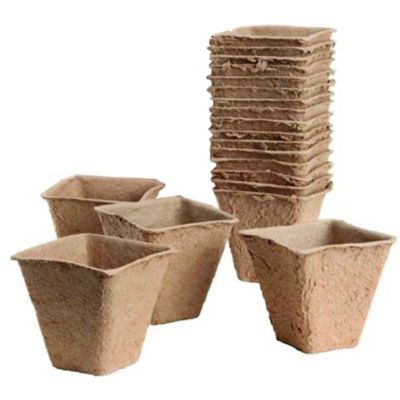 Pots de plantation bio sans tourbe (20 pots - 6cm - carrés)