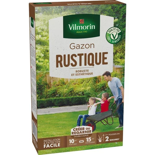 Déco au jardin：Graines de gazon à semer rustique Vilmorin - en étui de 250 g