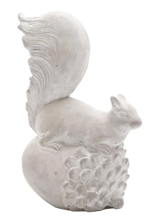 Pour les espaces verts:Figurine écureuil coloris gris en ciment - 16 x 11 x 24 cm