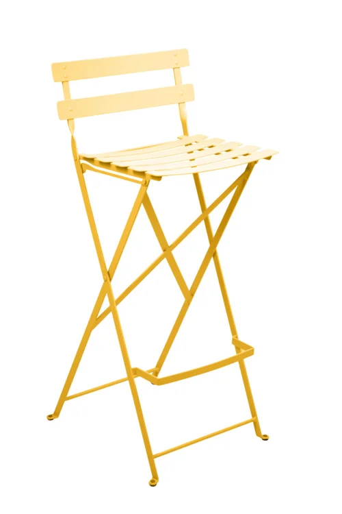 Style nature：Tabouret haut Bistro coloris orange en acier Fermob - 42 x 31 x 74 cm