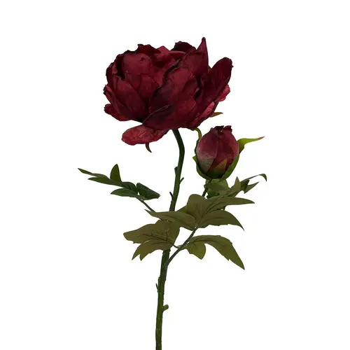 Jardin passion:Tige de pivoine rouge en papier aspect fleur séchée Naturalys - 62 cm
