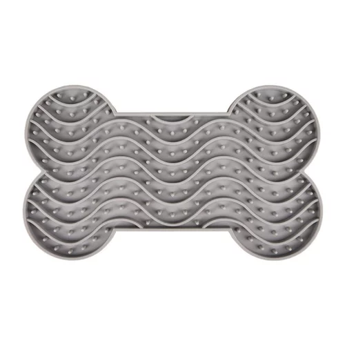 Moderne au jardin:Tapis à lécher avec ventouses coloris gris yummee Flamingo - 29,8 cm