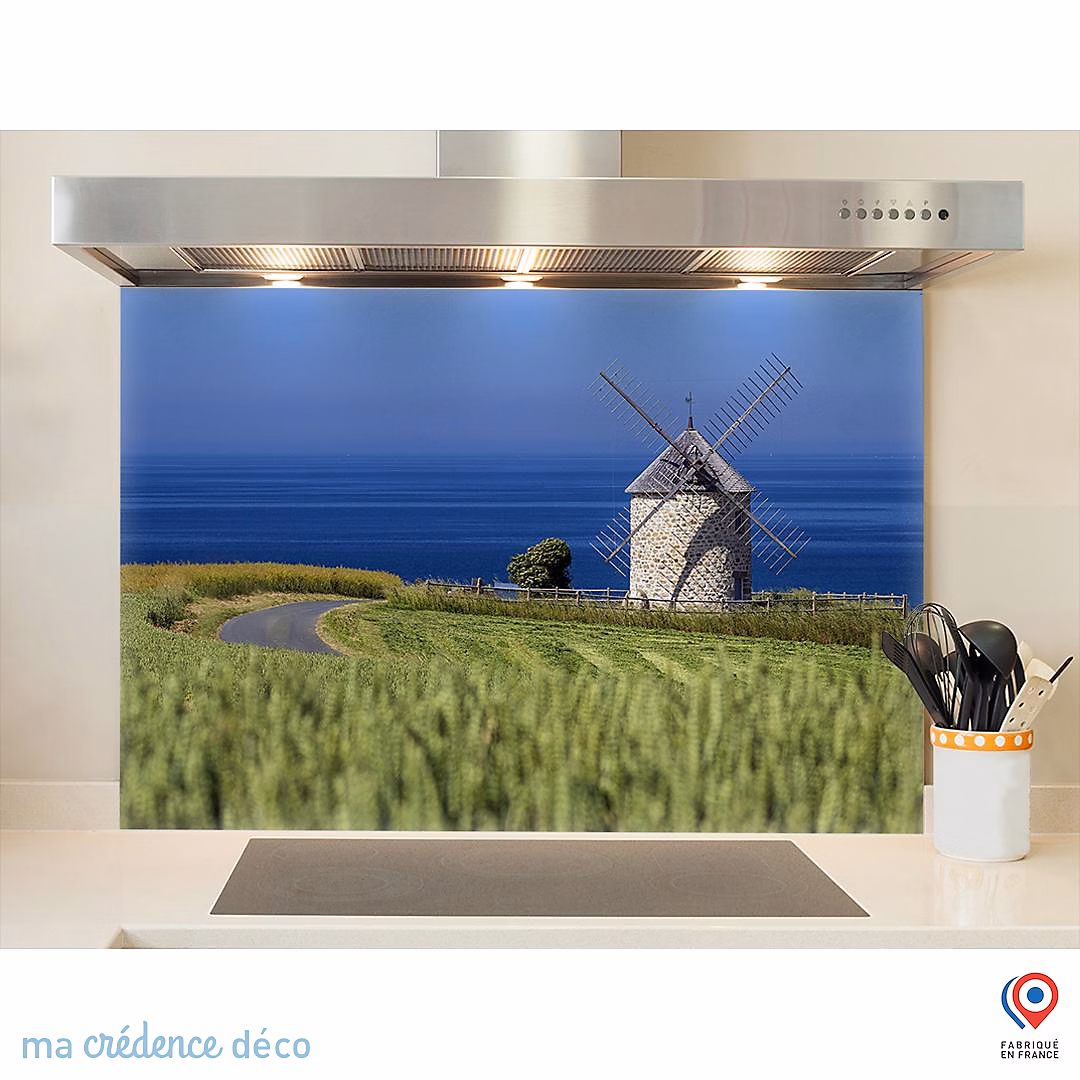 Crédence cuisine fond de hotte Moulin-de- LLuzéoc x H Verre trempé – MaCrédenceDéco