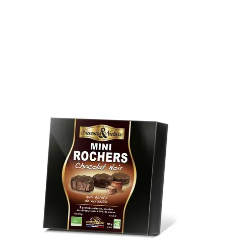 Jardin malin:Coffret rochers praliné noisette chocolat noir bio Saveurs & Nature - 135 g