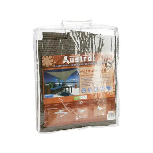Jardin en douceur：Voile triangulaire en toile marron havane Jardiline Austral - 3,6 m