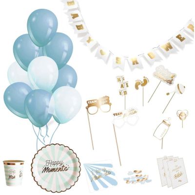 Kit décoration pour baby shower 46 pièces (Bleu)