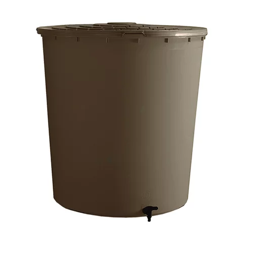 L’allié de vos extérieurs:Récupérateur à eau rond 500 L taupe